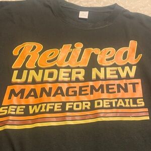 Retired Under New Management Men's Black Graphic T-Shirt